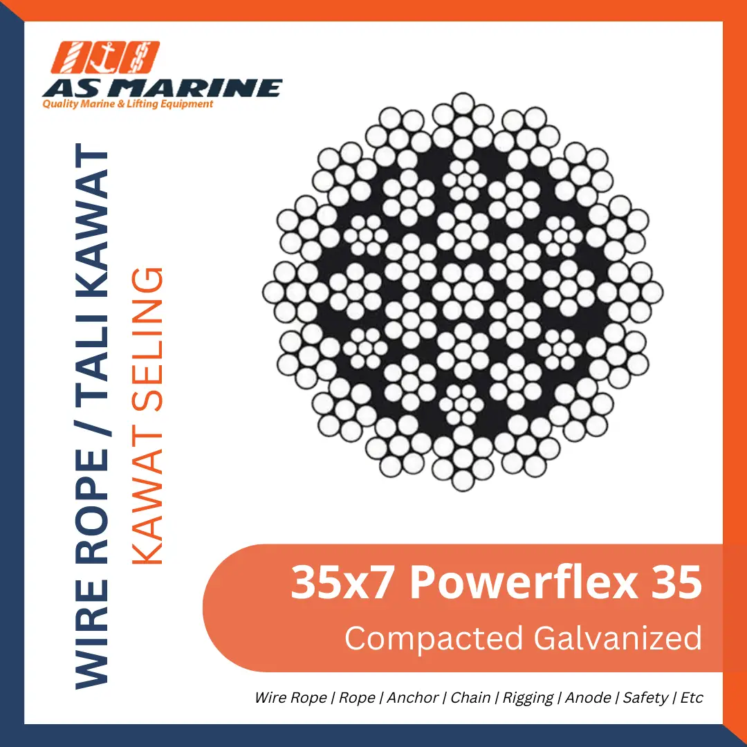Wire Rope 35x7 Powerflex 35 Compacted Galvanized